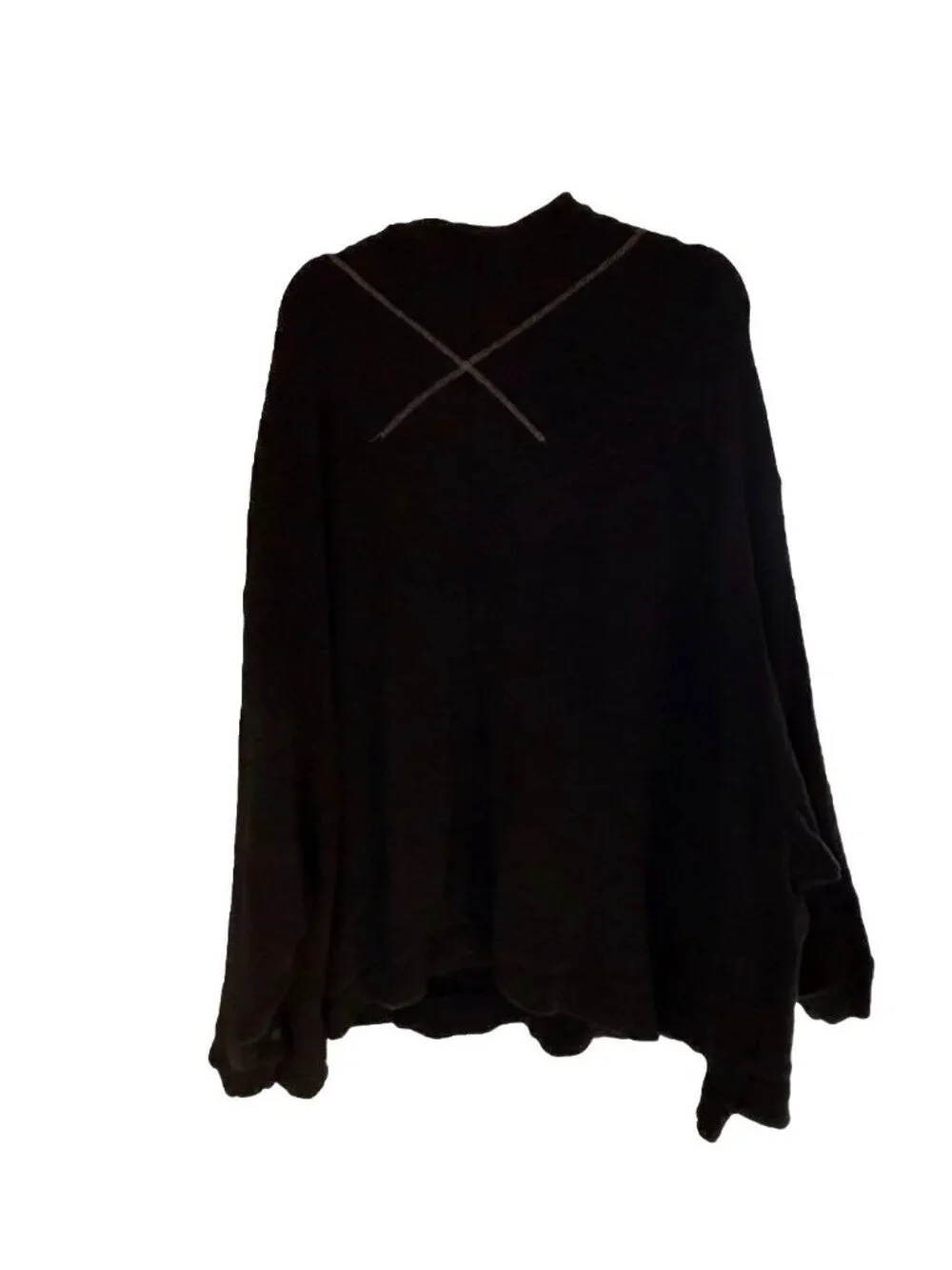 Free People Come Again Oversized Sweatshirt Black Textured Long Sleeve Sz M - Picture 3 of 5